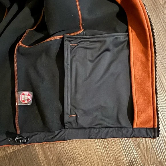 Cabela’s Men’s Orange and Black Fleece Jacket Sz XL - Picture 6 of 6
